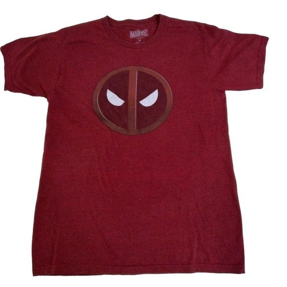 Marvel Mens Deadpool T-shirt Red Short Sleeve Crew Neck - Picture 1 of 3